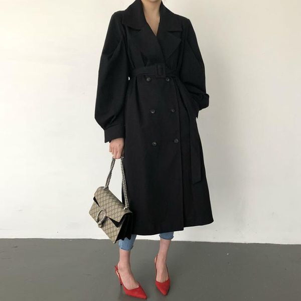 women's trench coats 2021 elegant long coat women double breasted turn-down collar belt oversized female streetwear outwear windbreaker, Tan;black
women's trench coats 2021 elegant long coat women double breasted turn-down collar belt oversized female streetwear outwear windbreaker, Tan;black
