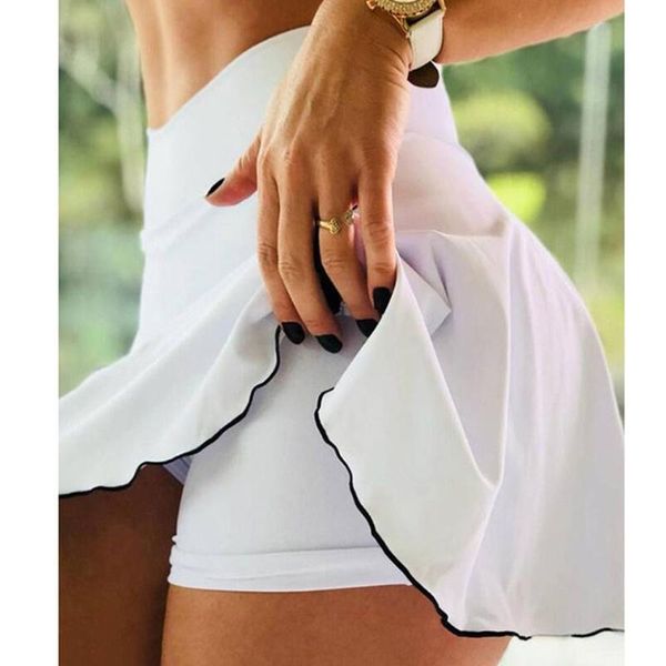 women's shorts summer women sports slim high waist short skirt running tennis legging workout, White;black
women's shorts summer women sports slim high waist short skirt running tennis legging workout, White;black