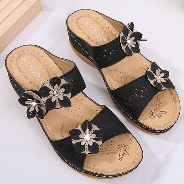 fashion platform shoes women casual platforms floral crystal wedges slippers outdoor shoe retro thick bottom slides talons hauts, Black
fashion platform shoes women casual platforms floral crystal wedges slippers outdoor shoe retro thick bottom slides talons hauts, Black
