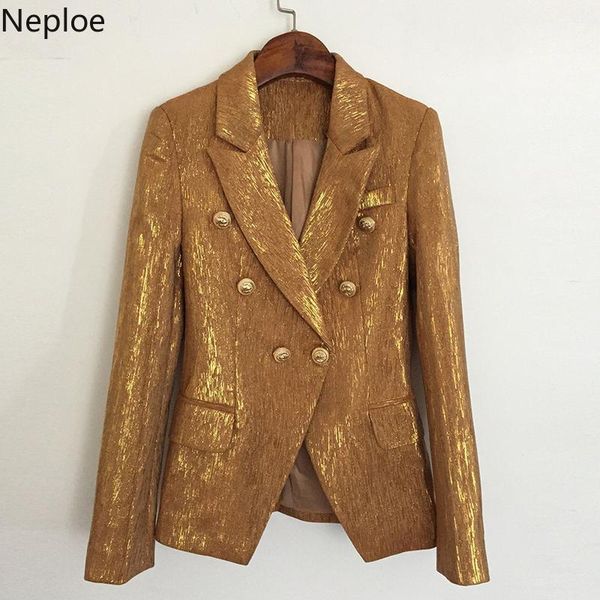 women's suits & blazers nepole fashion shinny lurex golden blzaer 2021 spring autumn double breasted elegant women coat metal buttons s, White;black
women's suits & blazers nepole fashion shinny lurex golden blzaer 2021 spring autumn double breasted elegant women coat metal buttons s, White;black