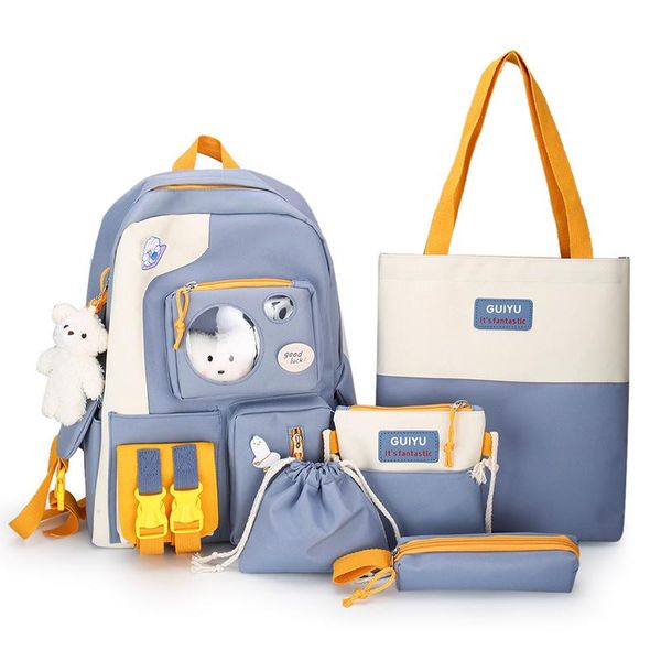 school bags cute cartoon 5-piece canvas large capacity bag 2021 fashion girls orthopedic schoolbag with backpack mochila
school bags cute cartoon 5-piece canvas large capacity bag 2021 fashion girls orthopedic schoolbag with backpack mochila