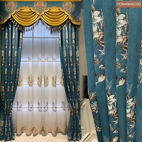 curtain & drapes custom american bedroom heat insulation french chenille jacquard blue cloth blackout valance tulle drape c822
curtain & drapes custom american bedroom heat insulation french chenille jacquard blue cloth blackout valance tulle drape c822