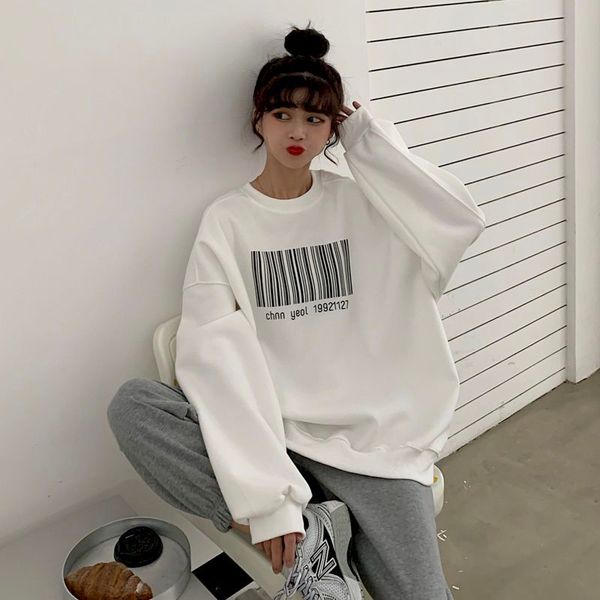 women's hoodies & sweatshirts pulôver de manga comprida versão coreana feminino, camisola folgada comprimento médio para casal ves, Black
women's hoodies & sweatshirts pulôver de manga comprida versão coreana feminino, camisola folgada comprimento médio para casal ves, Black