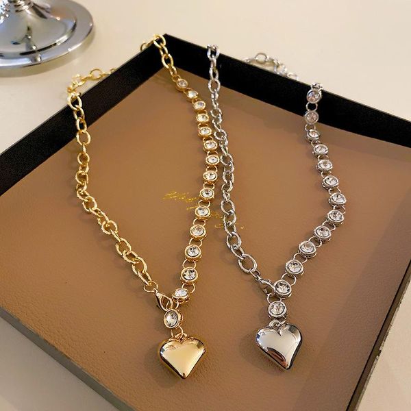 pendant necklaces origin summer statement love heart necklace for women asymmetry chunky chain rhinestone metallic jewelry, Silver
pendant necklaces origin summer statement love heart necklace for women asymmetry chunky chain rhinestone metallic jewelry, Silver