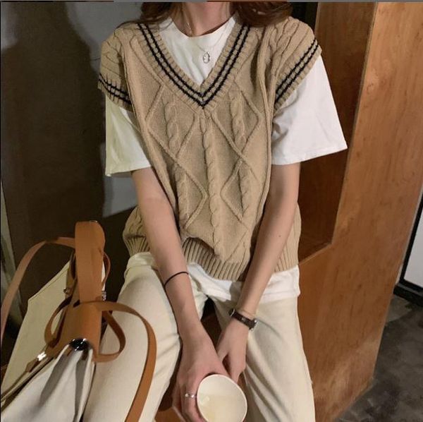 women's vests preppy style v-neck patchwork women vest sweaters womens knit spring autumn knitted wiastcoats solid color k1523, Black;white
women's vests preppy style v-neck patchwork women vest sweaters womens knit spring autumn knitted wiastcoats solid color k1523, Black;white