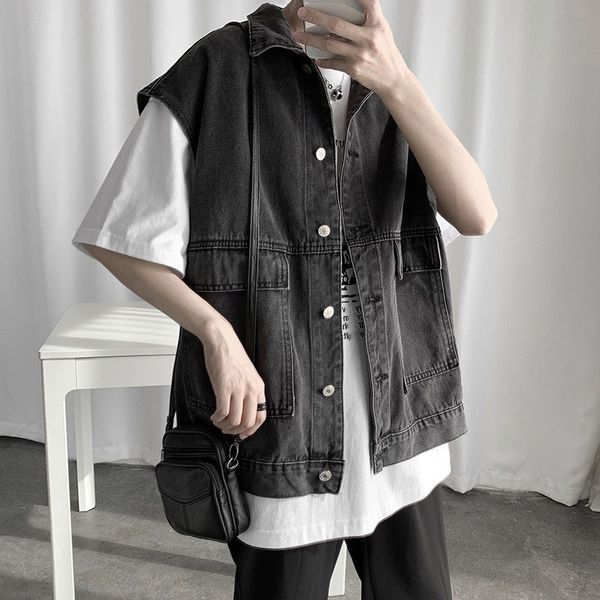 men's vests vintage korean vintage cargo man's turn-down collar vest single breasted high street amendment loose sleeveless fashio, Black;white
men's vests vintage korean vintage cargo man's turn-down collar vest single breasted high street amendment loose sleeveless fashio, Black;white