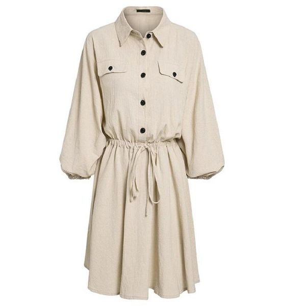 casual dresses fad summer vintage cotton linen dress elagant women mini shirt lace up female lantern sleeve vestidos, Black;gray
casual dresses fad summer vintage cotton linen dress elagant women mini shirt lace up female lantern sleeve vestidos, Black;gray