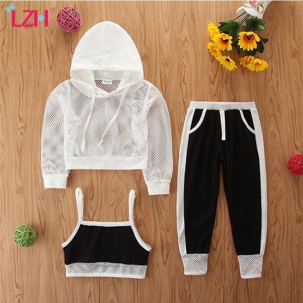 summer girls sets fashion hollow net sweater+suspenders+sports pants 3pcs leisure children's sports suit 1-6 years clothing, White
summer girls sets fashion hollow net sweater+suspenders+sports pants 3pcs leisure children's sports suit 1-6 years clothing, White