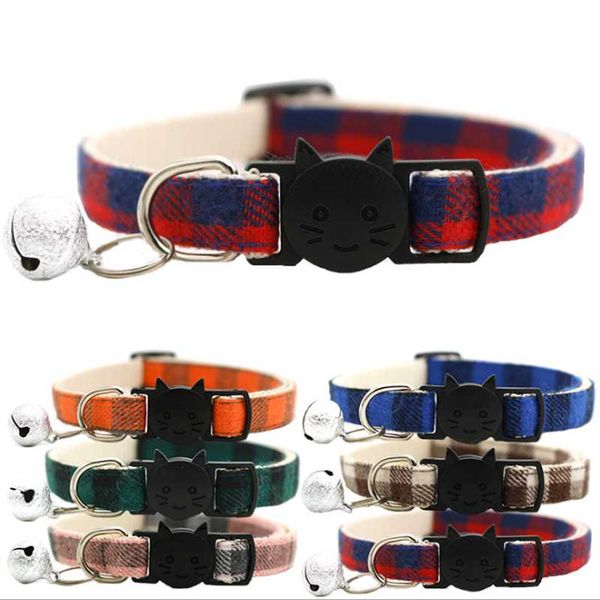 cat collars & leads adjustable dog buckle collar nylon plaid with bell pet accessories for small medium
cat collars & leads adjustable dog buckle collar nylon plaid with bell pet accessories for small medium