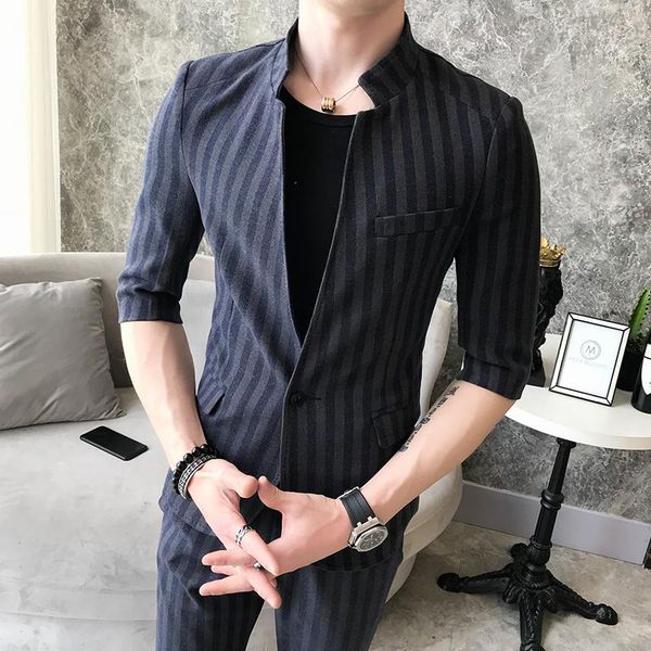 men's suits & blazers ( + pants) striped seven-point sleeve small suit slim korean version of the handsome youth casual, White;black
men's suits & blazers ( + pants) striped seven-point sleeve small suit slim korean version of the handsome youth casual, White;black