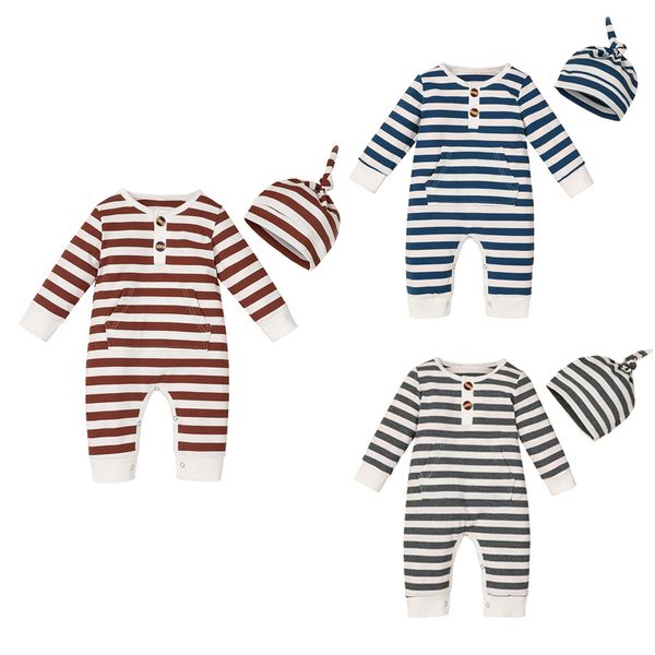 newborn baby girls boys romper hats 2pcs striped print long sleeve pocket button jumpsuits 2pcs, White
newborn baby girls boys romper hats 2pcs striped print long sleeve pocket button jumpsuits 2pcs, White