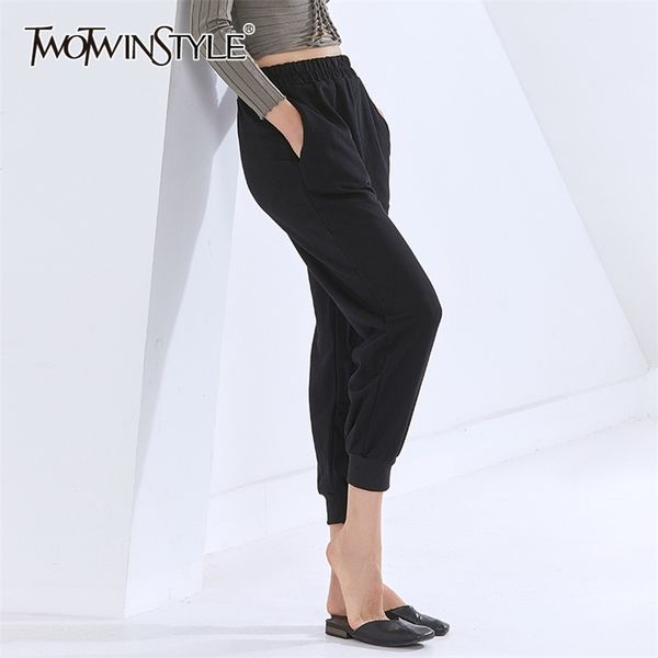 casual sporty pants for women high waist black minimalist straight loose trousers female spring fashionable 210521, Black;white
casual sporty pants for women high waist black minimalist straight loose trousers female spring fashionable 210521, Black;white