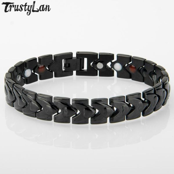 link, chain men's solid black stainless steel hand bracelet women's heart shape health benefit therapy magnetic wristband male jew
link, chain men's solid black stainless steel hand bracelet women's heart shape health benefit therapy magnetic wristband male jew