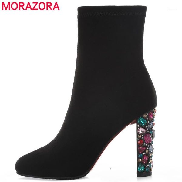 boots morazora 2021 fashion womens ankle 10cm rhinestone high heels ladies short female shoes drop ship1, Black
boots morazora 2021 fashion womens ankle 10cm rhinestone high heels ladies short female shoes drop ship1, Black