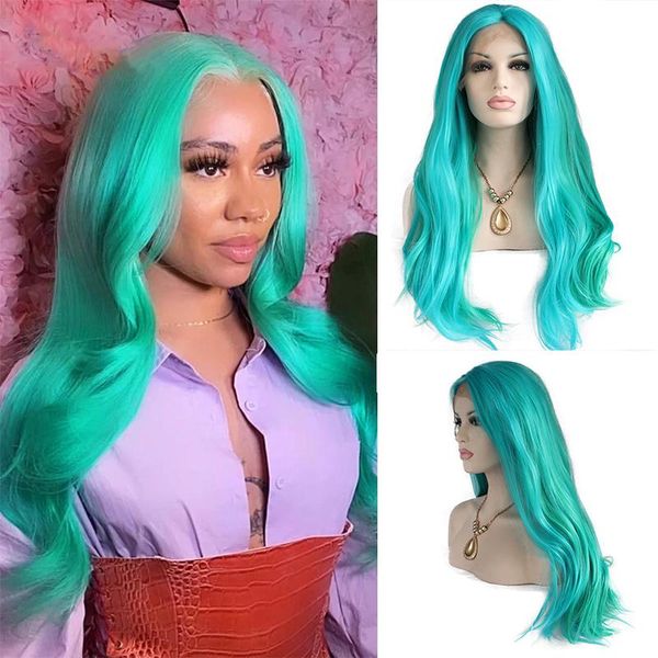 synthetic wigs blue mixed green lace front long natural straight wig for women curly wavy hair middle parting fiber, Black
synthetic wigs blue mixed green lace front long natural straight wig for women curly wavy hair middle parting fiber, Black