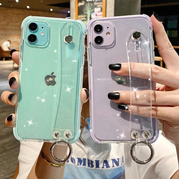 cell phone pouches glitter wrist strap holder case for 12pro 11pro max x xr xs 7 8 plus transparent soft tpu shockproof back cover
cell phone pouches glitter wrist strap holder case for 12pro 11pro max x xr xs 7 8 plus transparent soft tpu shockproof back cover