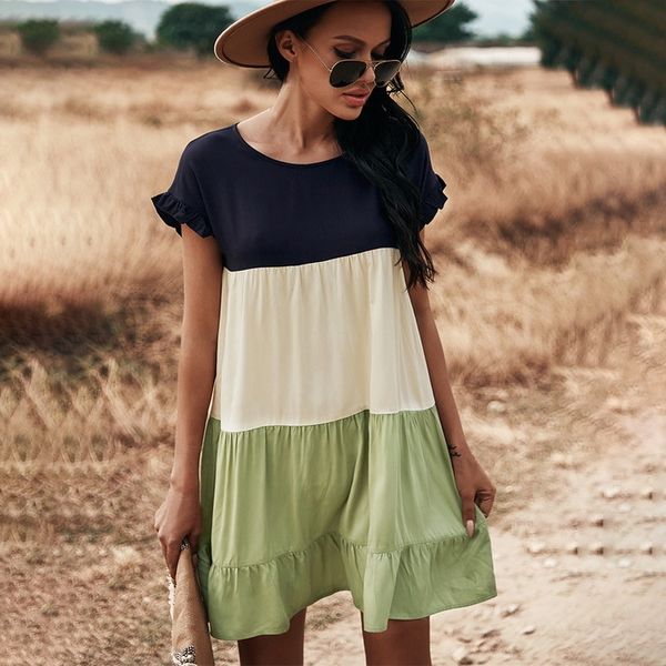 summer women loose dress 2021 new arrival ladies casual short sleeve big ruffles cupcake dress female beach dresses, Black;gray
summer women loose dress 2021 new arrival ladies casual short sleeve big ruffles cupcake dress female beach dresses, Black;gray