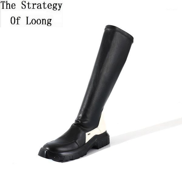 boots european america style retro slim mixed colors platform genuine leather women long ladies knee-high botas 202108121, Black
boots european america style retro slim mixed colors platform genuine leather women long ladies knee-high botas 202108121, Black