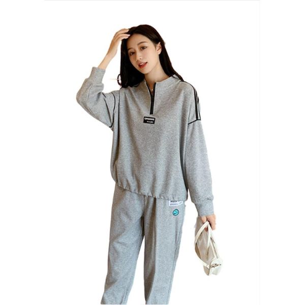 women's two piece pants 2021 autumn style sweater suit casual pullover sports wide leg trousers grey, White
women's two piece pants 2021 autumn style sweater suit casual pullover sports wide leg trousers grey, White