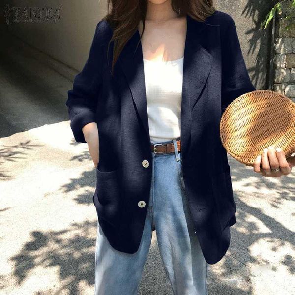 women's suits & blazers zanzae women fashion 2021 spring cotton linen outwears casual solid loose office ladies lapel single breasted c, White;black
women's suits & blazers zanzae women fashion 2021 spring cotton linen outwears casual solid loose office ladies lapel single breasted c, White;black