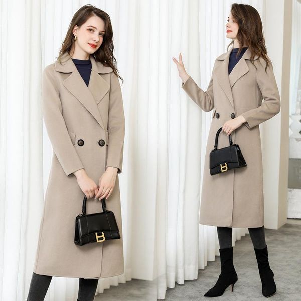 women's wool & blends double sided coat middle and long 2021 winter style over the knee, foreign style, slim waist, double-sided, Black
women's wool & blends double sided coat middle and long 2021 winter style over the knee, foreign style, slim waist, double-sided, Black
