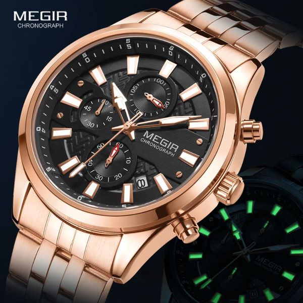 wristwatches megir men's watches 2021 luxury brand wristwatch for men rose gold stainless steel strap chronograph quartz watch waterpro, Slivery;brown
wristwatches megir men's watches 2021 luxury brand wristwatch for men rose gold stainless steel strap chronograph quartz watch waterpro, Slivery;brown