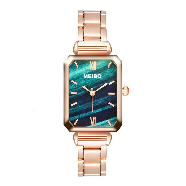 watch fashion style steel belt small green women's roman square quartz, Slivery;brown
watch fashion style steel belt small green women's roman square quartz, Slivery;brown