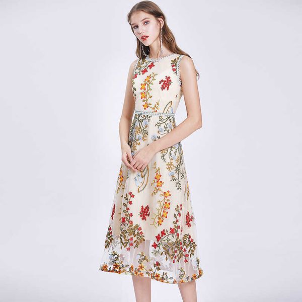 summer colorful floral embroidery mesh dress women sleeveless waist elegant party dresses vestido de mujer 210529, Black;gray
summer colorful floral embroidery mesh dress women sleeveless waist elegant party dresses vestido de mujer 210529, Black;gray