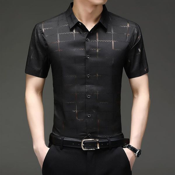 men's dress shirts fashion print casual shirt men summer short sleeve male slim fit camisa masculina clothing c769, White;black
men's dress shirts fashion print casual shirt men summer short sleeve male slim fit camisa masculina clothing c769, White;black