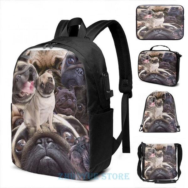 backpack funny graphic print too much pug usb charge men school bags women bag travel laptop
backpack funny graphic print too much pug usb charge men school bags women bag travel laptop
