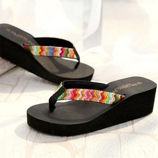 slippers summer platform women non-slip matte increase beach canvas weave wedge patch flip flops ladies pantuflas a40, Black
slippers summer platform women non-slip matte increase beach canvas weave wedge patch flip flops ladies pantuflas a40, Black
