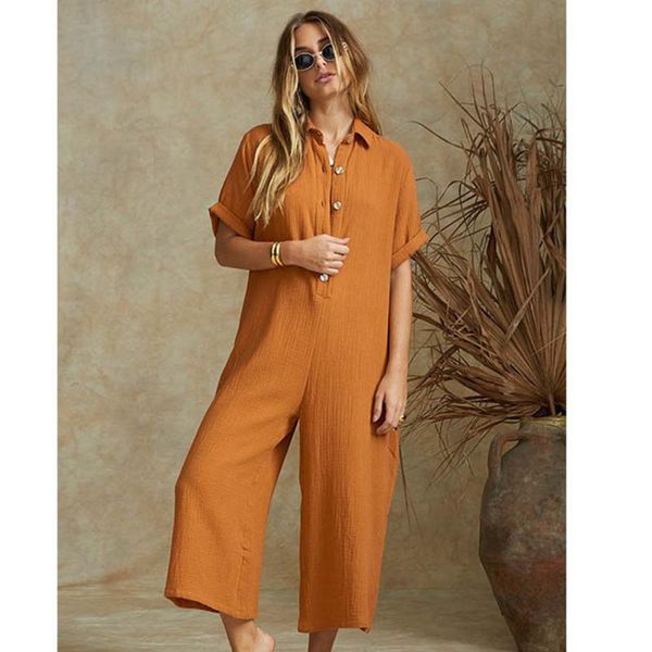 women's jumpsuits & rompers summer jumpsuit elegant turn-down collar short sleeve cotton linen romper women loose bottons wide leg pant, Black;white
women's jumpsuits & rompers summer jumpsuit elegant turn-down collar short sleeve cotton linen romper women loose bottons wide leg pant, Black;white