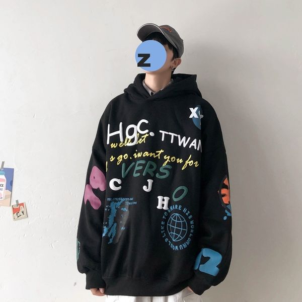 112020 new korean sweater men's loose bf ins hip hop lazy style spring and autumn tide brand clothes, Black
112020 new korean sweater men's loose bf ins hip hop lazy style spring and autumn tide brand clothes, Black