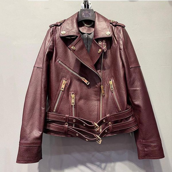 women's leather & faux 2021 winter autumn women jacket motorcycle biker genuine coats zipper real sheepskin female coat, Black
women's leather & faux 2021 winter autumn women jacket motorcycle biker genuine coats zipper real sheepskin female coat, Black