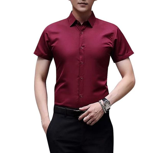 men's casual shirts summer slim fit shirt short sleeve solid color business social office men fashion, White;black
men's casual shirts summer slim fit shirt short sleeve solid color business social office men fashion, White;black