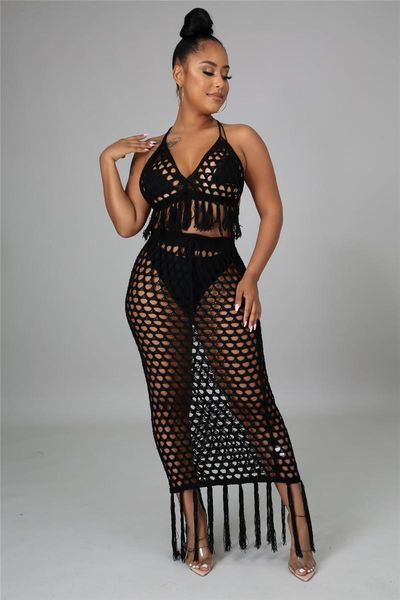 women's swimwear women crochet beach dress handmade knitting bikini cover up see-through 2 pieces set crop bra bodycon dresses, White;black
women's swimwear women crochet beach dress handmade knitting bikini cover up see-through 2 pieces set crop bra bodycon dresses, White;black
