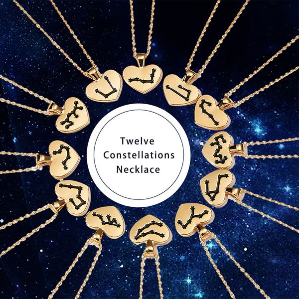 zodiac sign heart pendant necklace for women gold color chain constellation star choker necklaces friendship wish card jewelry, Silver
zodiac sign heart pendant necklace for women gold color chain constellation star choker necklaces friendship wish card jewelry, Silver
