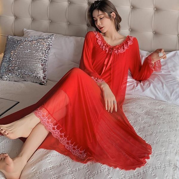 women's sleepwear women long sleeve nightdress lace trim nightgown red sleep dress o-neck female loose nightwear home, Black;red
women's sleepwear women long sleeve nightdress lace trim nightgown red sleep dress o-neck female loose nightwear home, Black;red