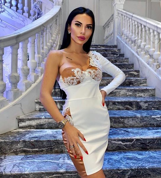 dresses single sleeve white mini bodycon bandage designer fashion party vestido, Black;gray
dresses single sleeve white mini bodycon bandage designer fashion party vestido, Black;gray