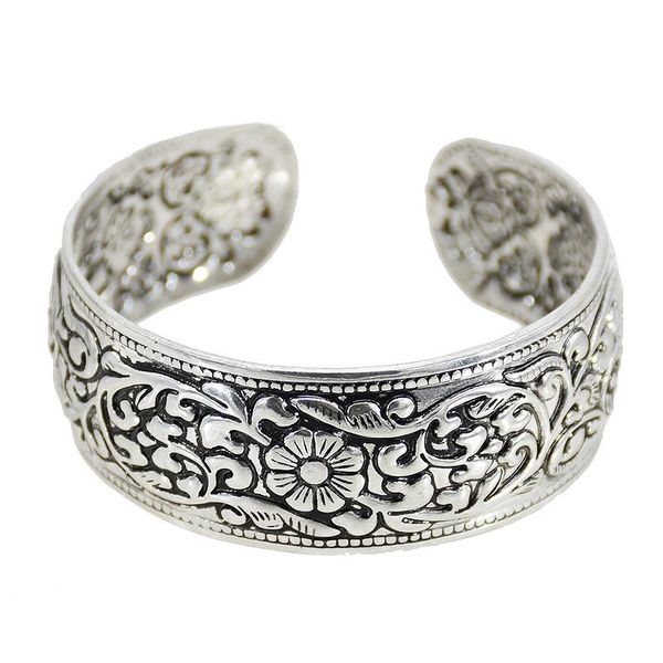 bangle fashion silver plated bracelet national style retro open wide face carved ancient charms for bangles, Black
bangle fashion silver plated bracelet national style retro open wide face carved ancient charms for bangles, Black