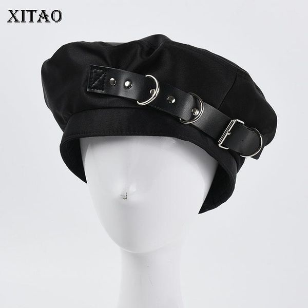 berets xitao street trendy women black personality fashion splicing belt buckle vintage british style 2021 gwj1827, Blue;gray
berets xitao street trendy women black personality fashion splicing belt buckle vintage british style 2021 gwj1827, Blue;gray