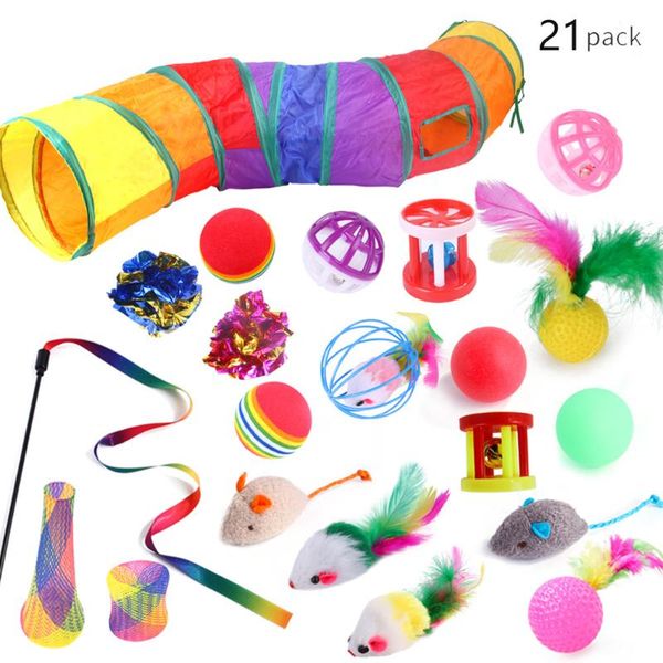 cat toys 21pcs rainbow funny stick set tunnel cave false mouse ball feather toy 21 channel supplies
cat toys 21pcs rainbow funny stick set tunnel cave false mouse ball feather toy 21 channel supplies