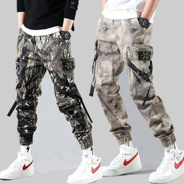 men's pants hip streetwear camouflage joggers 2021 men ribbons cotton cargo pant trousers elastic waist pencil, Black
men's pants hip streetwear camouflage joggers 2021 men ribbons cotton cargo pant trousers elastic waist pencil, Black