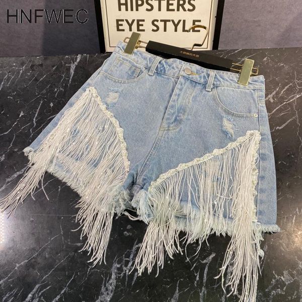women's jeans 2021 summer streetwear high waist beadings tassel ripped blue denim shorts women t348
women's jeans 2021 summer streetwear high waist beadings tassel ripped blue denim shorts women t348