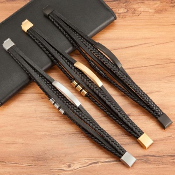 bangle 2021 style hand-woven multi-layer combination accessory bracelet punk men's leather classic trend men party jewelry, Black
bangle 2021 style hand-woven multi-layer combination accessory bracelet punk men's leather classic trend men party jewelry, Black