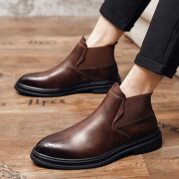leather boots men's shoes 2021 autumn and winter middle leather chelsea boots cover feet men's short, Black
leather boots men's shoes 2021 autumn and winter middle leather chelsea boots cover feet men's short, Black