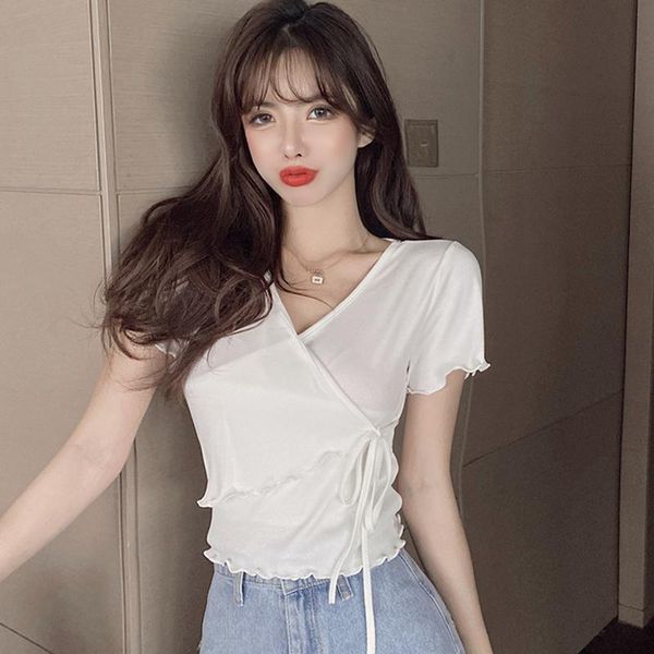 women's t-shirt zoki white elegant women t shirt v neck solid lady drawstring basic hipster tees short sleeve korean summer fashion 202
women's t-shirt zoki white elegant women t shirt v neck solid lady drawstring basic hipster tees short sleeve korean summer fashion 202