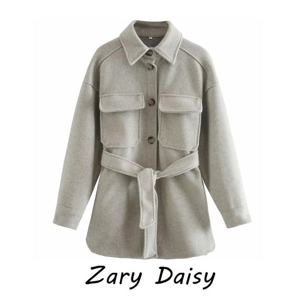 zary daisy with belt oatmeal thick shirt-style woolen coat mid-length casual women's blouse suits & blazers, White;black
zary daisy with belt oatmeal thick shirt-style woolen coat mid-length casual women's blouse suits & blazers, White;black