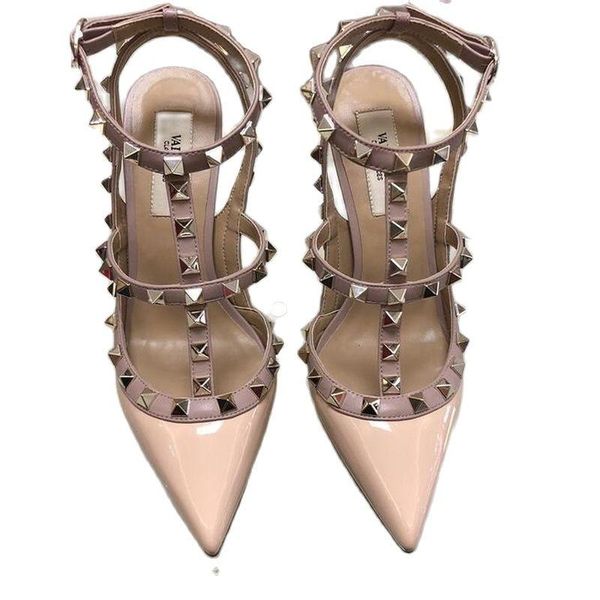 dress shoes women's sandals 10cm 8cm high heel rivets real v fashion luxury ladies genuine leather big zize, Black
dress shoes women's sandals 10cm 8cm high heel rivets real v fashion luxury ladies genuine leather big zize, Black
