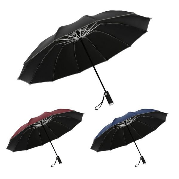 umbrellas automatic folding reverse umbrella 12 bones tri-fold solid color rainproof sunscreen reflective led lighting
umbrellas automatic folding reverse umbrella 12 bones tri-fold solid color rainproof sunscreen reflective led lighting